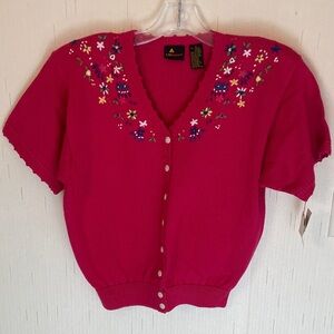 Vibrant Pink Floral Cardigan